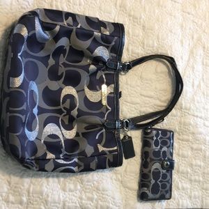 Coach bag with matching wallet